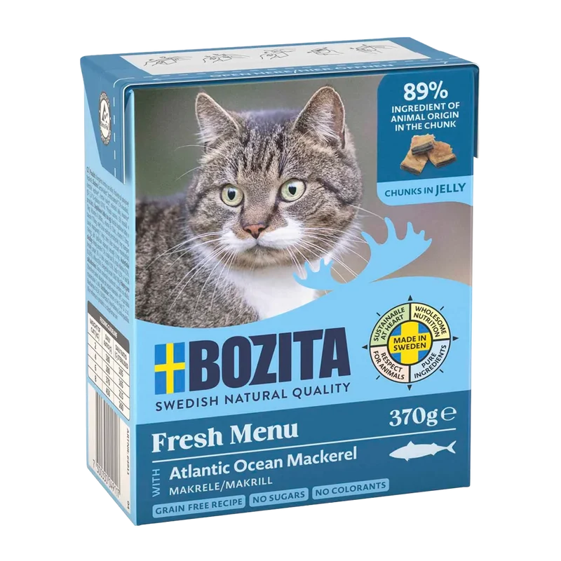 Bozita Katt Bitar i Gele med Makrill - 370 G