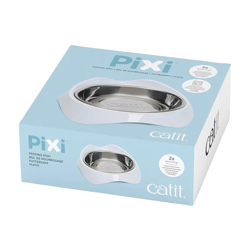 Catit Pixi Skål Rostfri/Vit - 200 ML