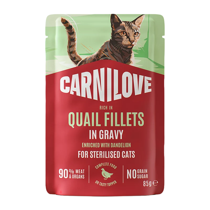 CL Cat Pouch Quail with Dandelion steril - 85 g