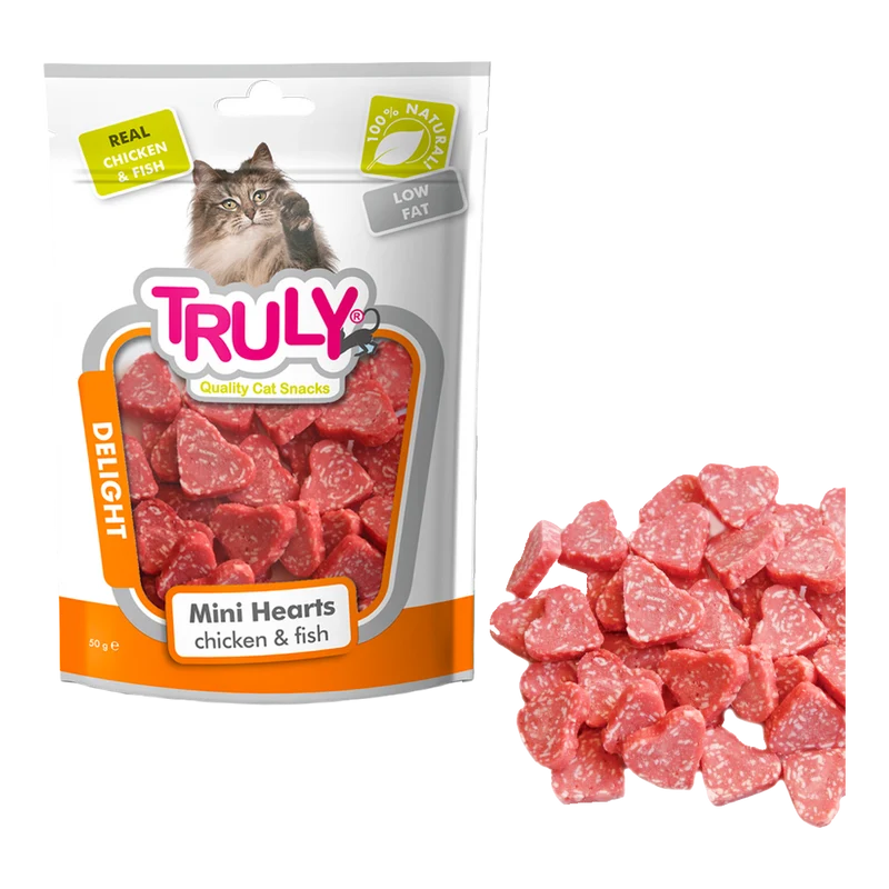 Truly Cat Mini Hearts kyckling & fisk - 50 g