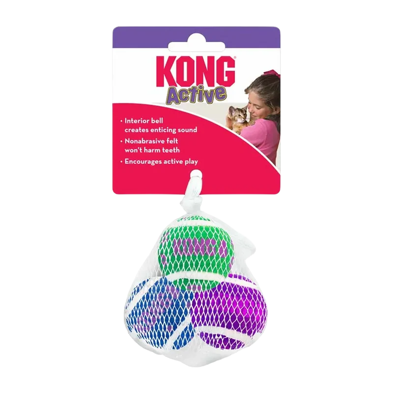 Kong Cat Active Tennisball W/Bells - 4 CM