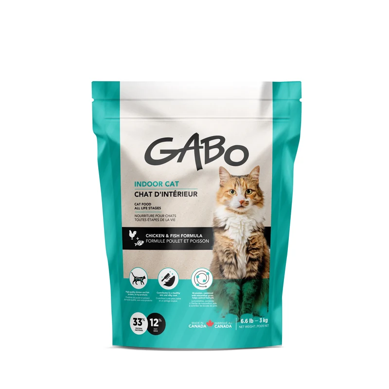 Gabo Nourriture Pour Chat, Toutes étapes De Vie - Chat D'intérieur, Poulet Et Poisson 6.6 Lb