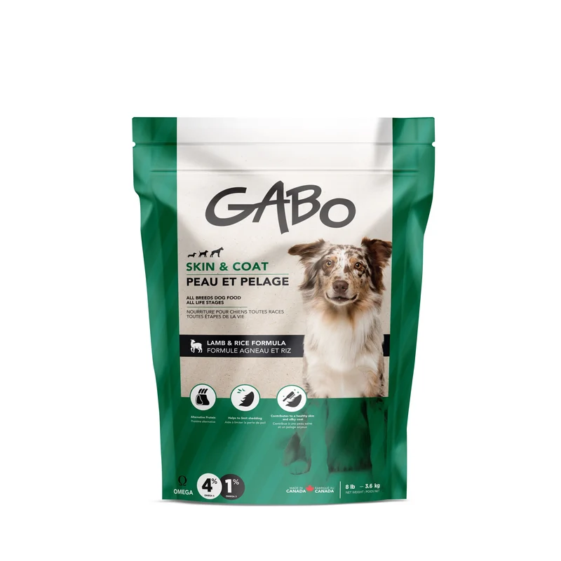 Gabo Nourriture Pour Chien, Toutes étapes De Vie - Peau Et Pelage, Agneau Et Riz 8 Lb