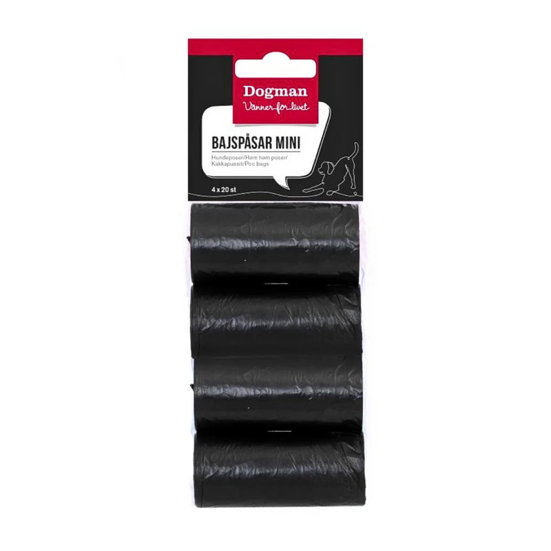 Bajspåsar - mini 4x20p Svart