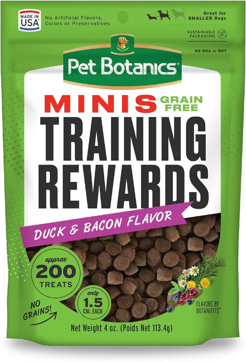 Mini Training Rewards for Dogs - Soft & Chewy Duck & Bacon Treats, 4 Oz Pouch with 200 Bite-Sized Rewards!