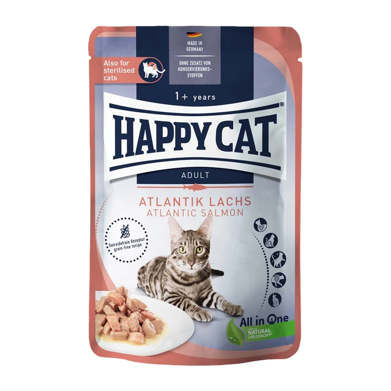 Happycat Våt/Sås Atlantlax - 85 G