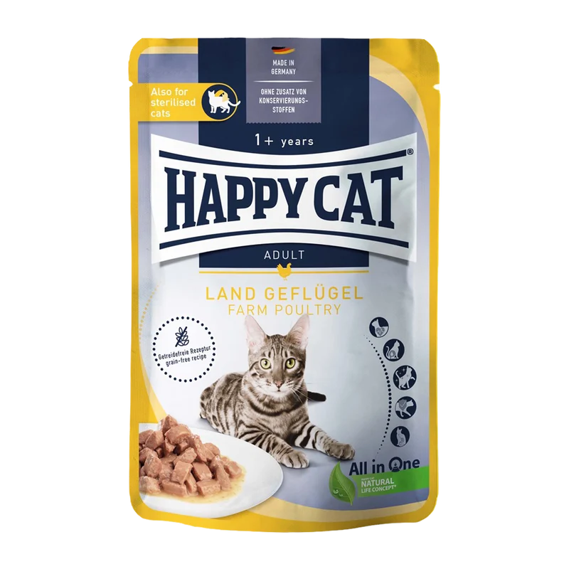 HappyCat våt/sås, fågel - 85 g