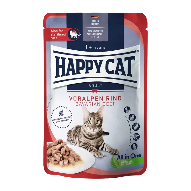 HappyCat våt/sås nötkött - 85 g