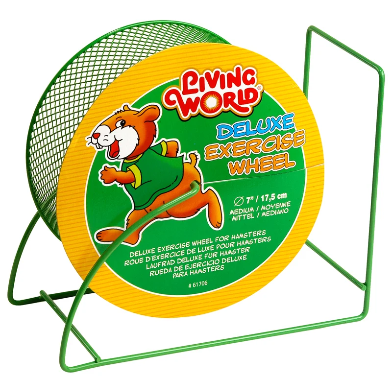 Roue d’exercice de luxe Living World, verte, 17,5 cm (7 po)