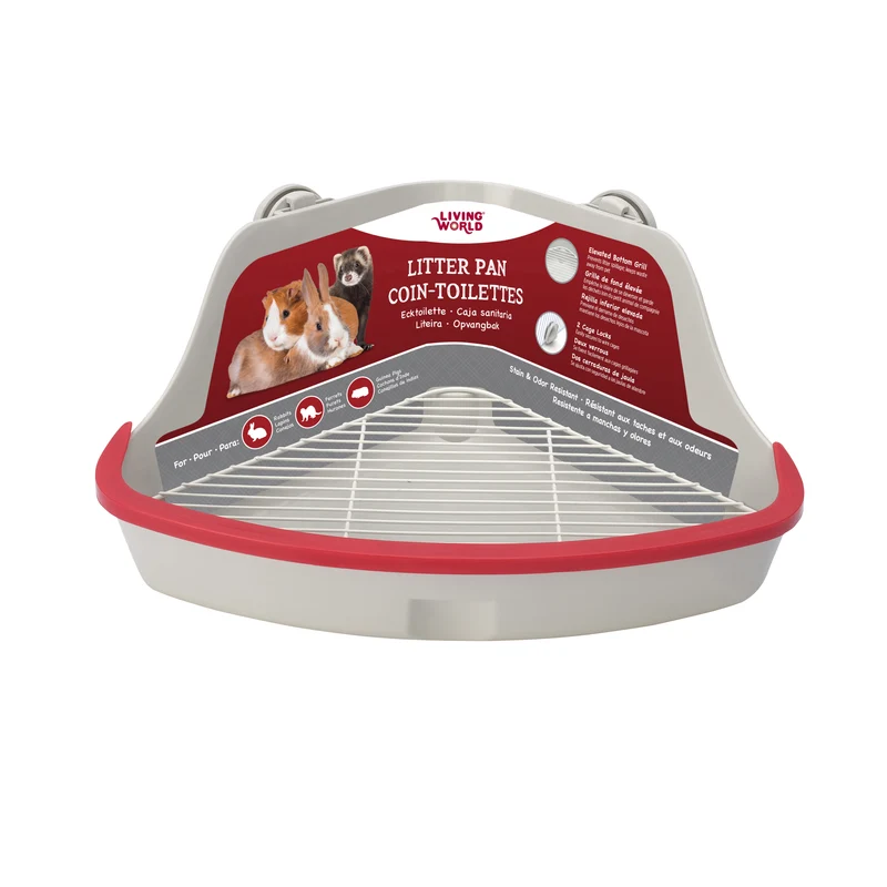 Coin-toilettes Living World pour petits animaux, gris, grand, L. 41,5 x l. 29 x H. 20 cm (16,3 x 11,4 x 7,8 po)