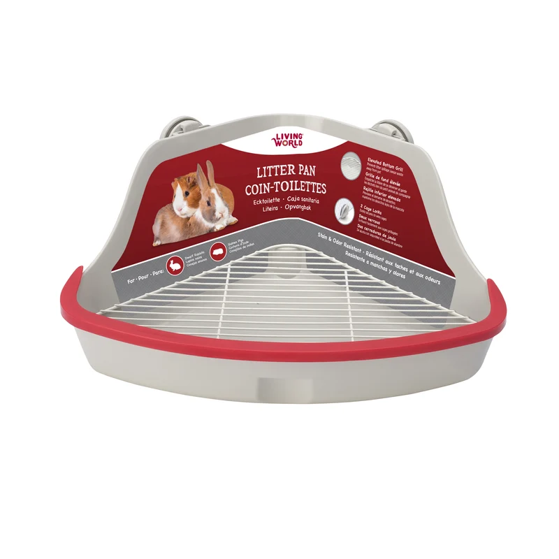 Coin-toilettes Living World pour petits animaux, gris, petit, L. 32 x l. 22 x H. 14,5 cm (12,5 x 8,6 x 5,7 po)