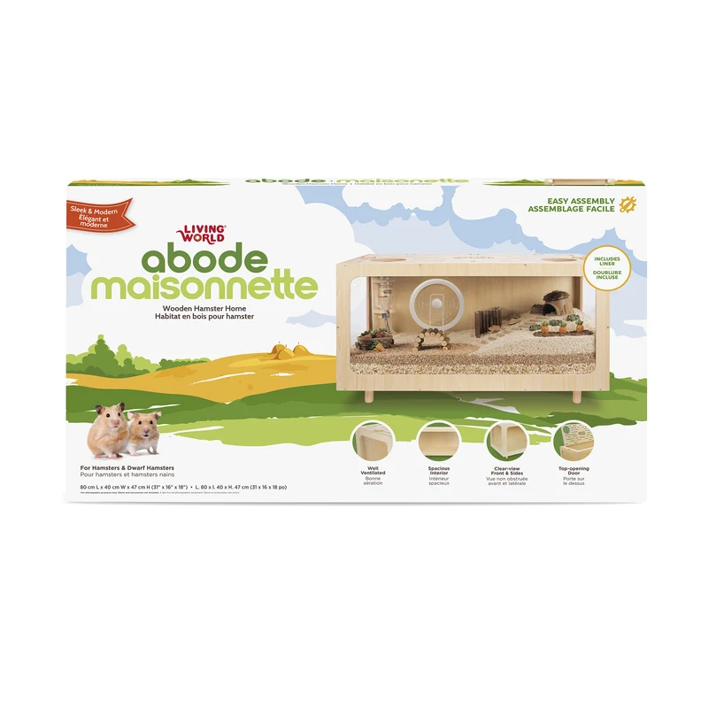 Habitat MAISONNETTE Living World pour hamster, 80 x 40 x 47 cm
