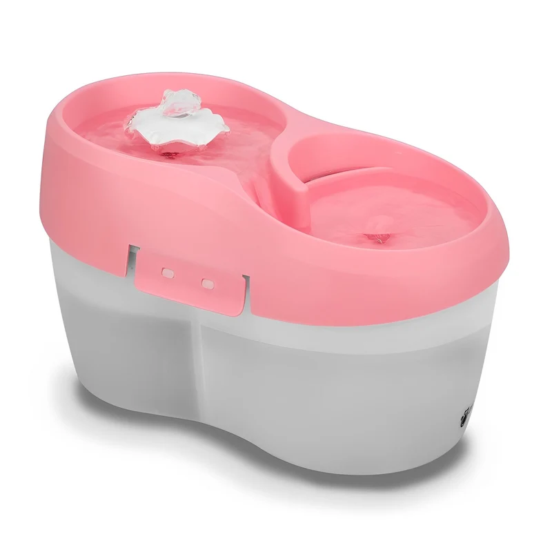 H2o Tornado, Fontaine / Abreuvoir Pour Chat (2 Litres) Rose Sur Blanc