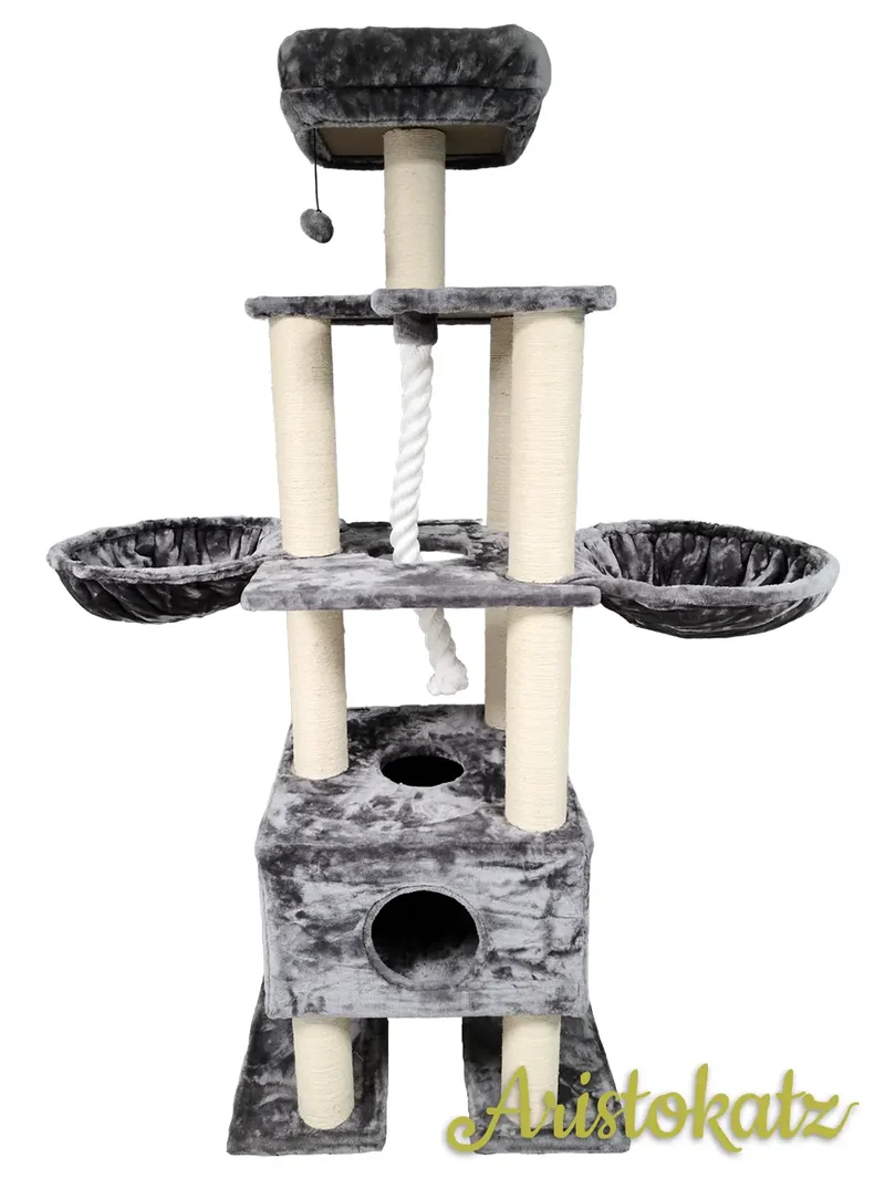 Aristokatz Arbre à chat jumbo 80″ (203 cm) Gris