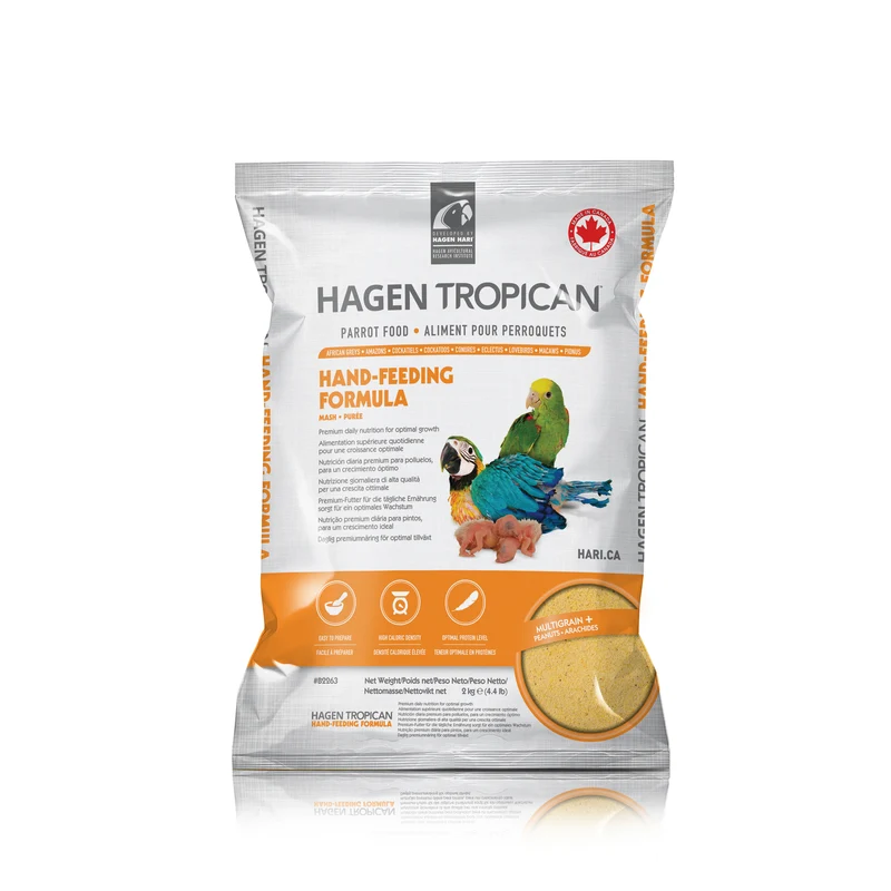 Aliment Hand-Feeding Tropican pour le nourrissage à la main, 2 kg (4,4 lb)