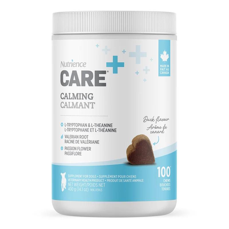 Suppléments Nutrience Care pour chiens, Calmant, 100 bouchées tendres, 400 g