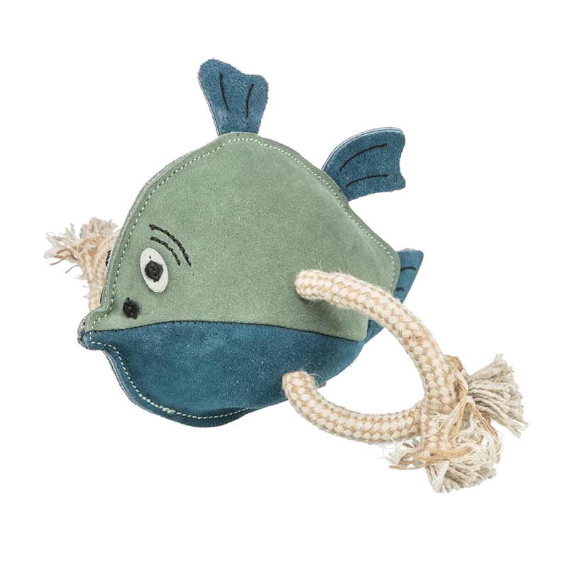 Fisk Läderleksak Läder/Rep - 28 CM