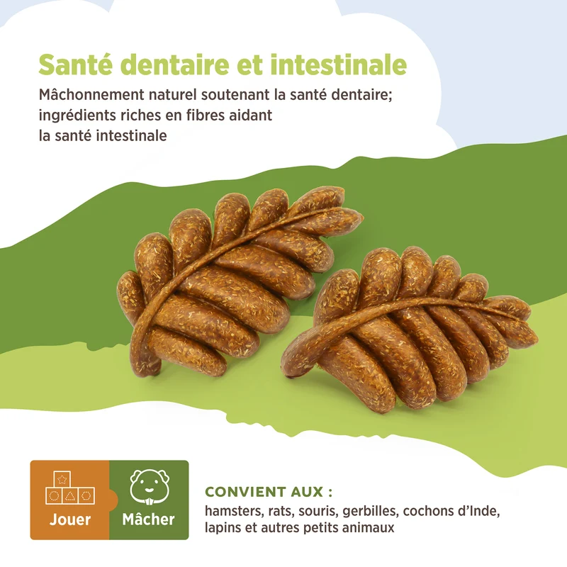 Jouet à mâcher comestible Living World, Feuilles, brun, paquet de 6, 140 g (4,9 oz)