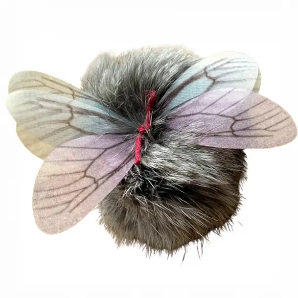 Kattleksak Fur-bumble i kaninpäls med vingar