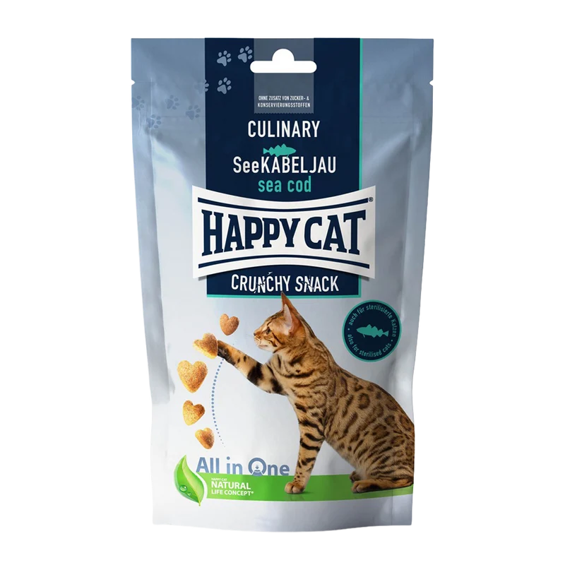 Happy Cat Crunchy Snack Torsk/Ärtor - 70 G