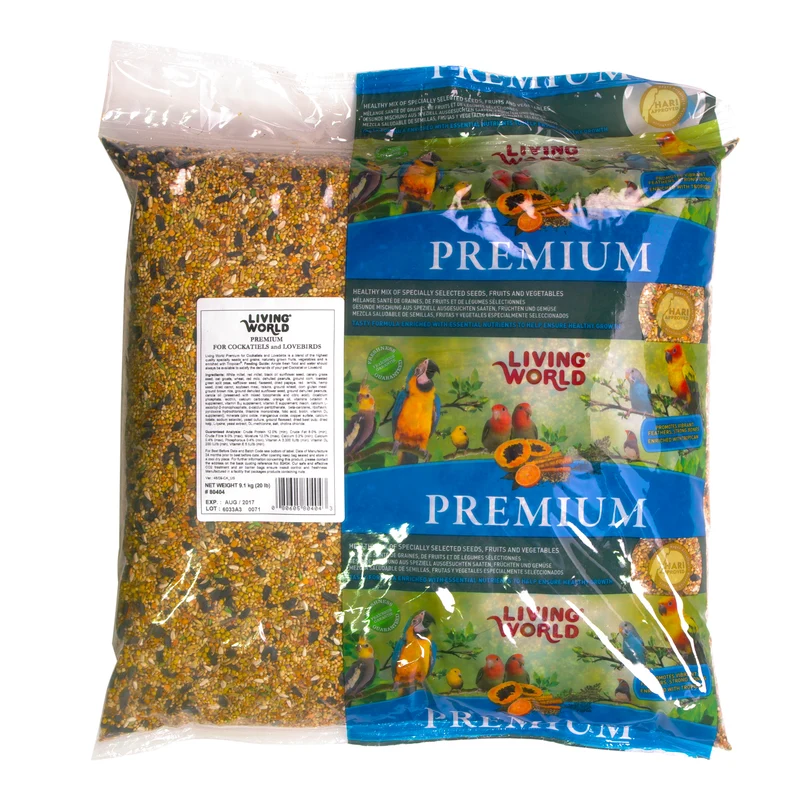 Mélange Premium Living World pour perruches calopsittes et inséparables, 9,07 kg (20 lb)