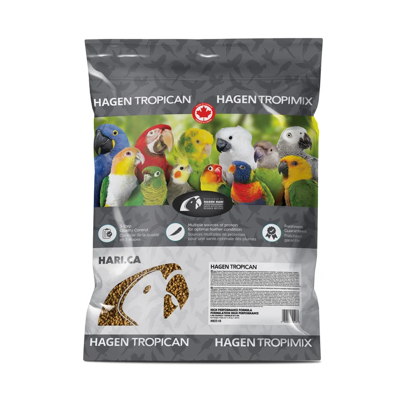Aliment High Performance Tropican pour petits perroquets, granulés de 2 mm, 11,34 kg (25 lb)