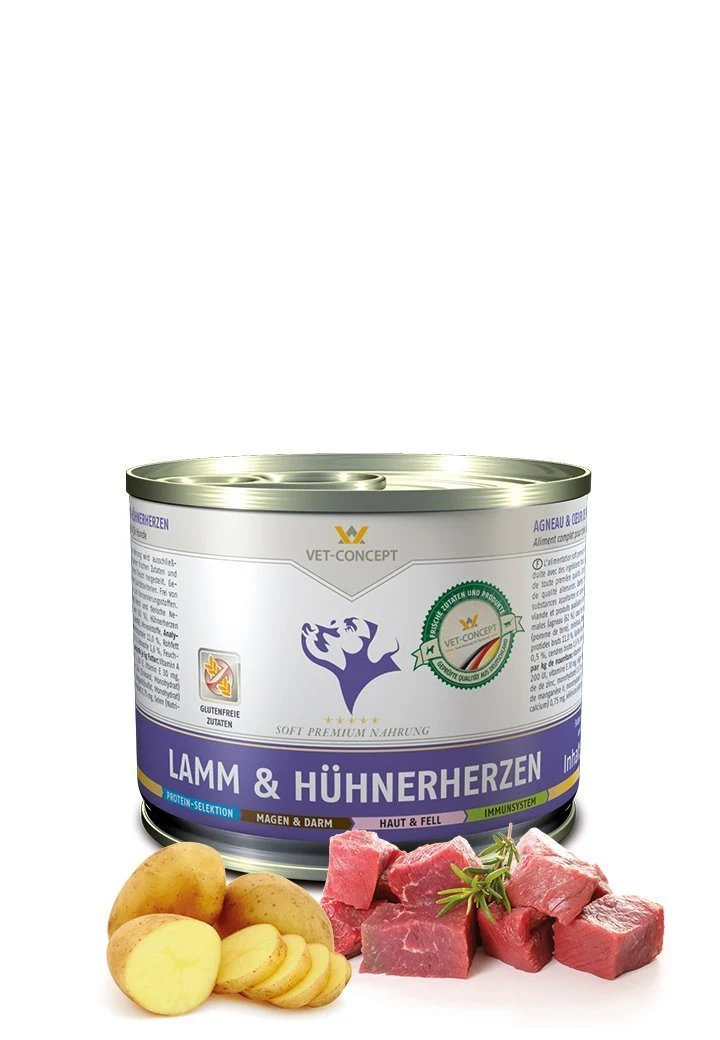 Vet Concept Dog Menu Lamm & Kycklinghjärtan 6 x 200 g