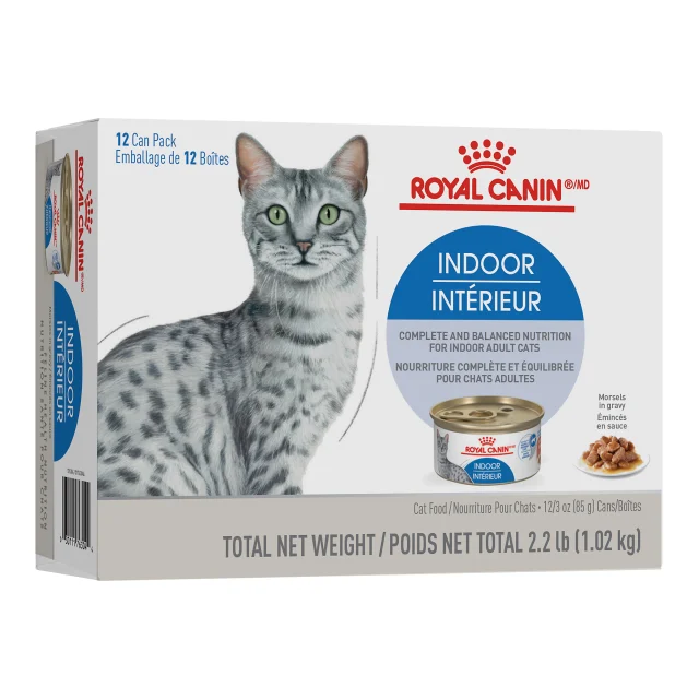 Royal Canin-Nourriture en conserve pour chats Intérieur Émincés en sauce 12 x 3oz