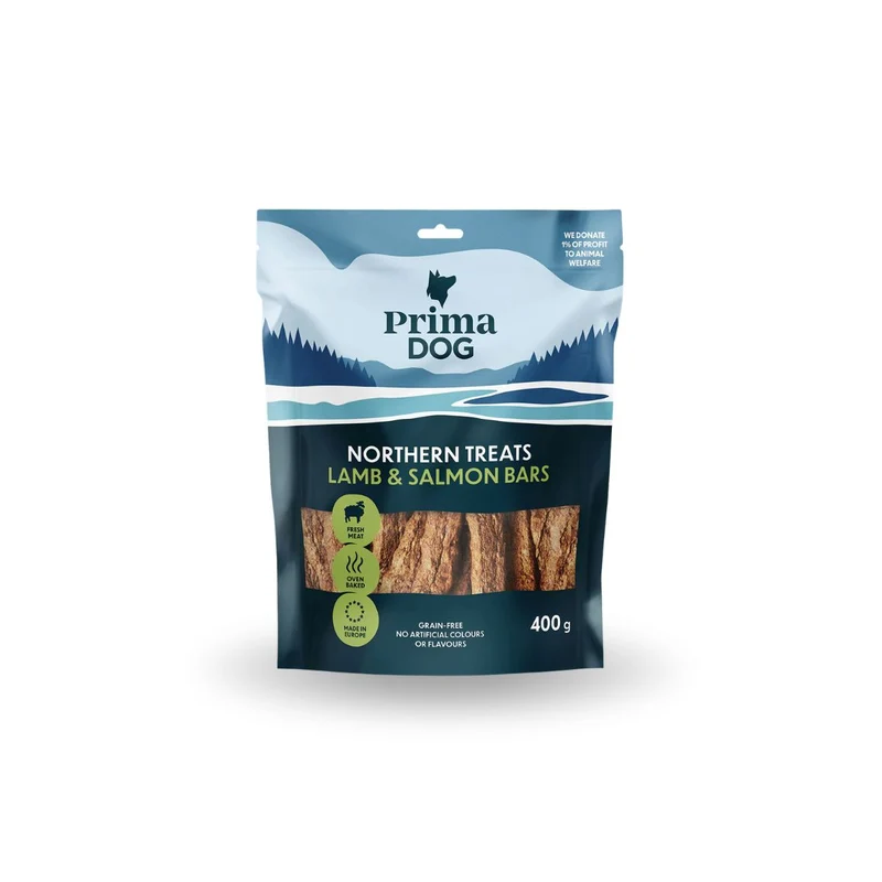 PrimaDog Northern Treats Lamm–Laxstång 400 g