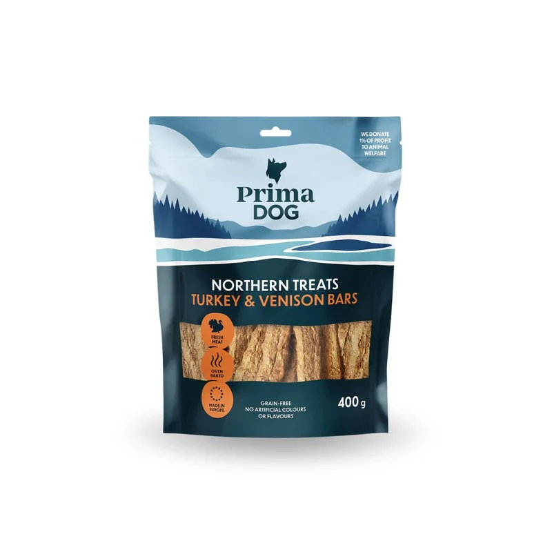 PrimaDog Northern Treats Kalkon & Vilt Godisstång 400 g
