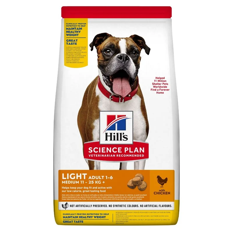 Hill's Science Plan Light Medium Adult hundfoder med kyckling 12 kg