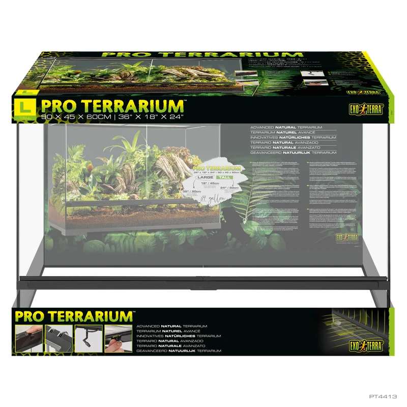 Terrarium professionnel Exo Terra, habitat avancé naturel, moyen/large, 90 x 45 x 60 cm