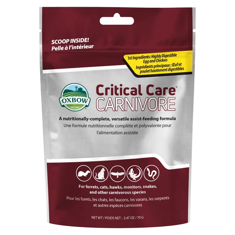 Oxbow Critical Care - Suppléments Pour Carnivore à Base D'oeuf Et De Poulet 70gr