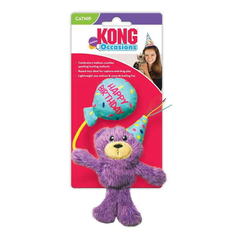 KONG Cat Toy Occasions Birthday Teddy