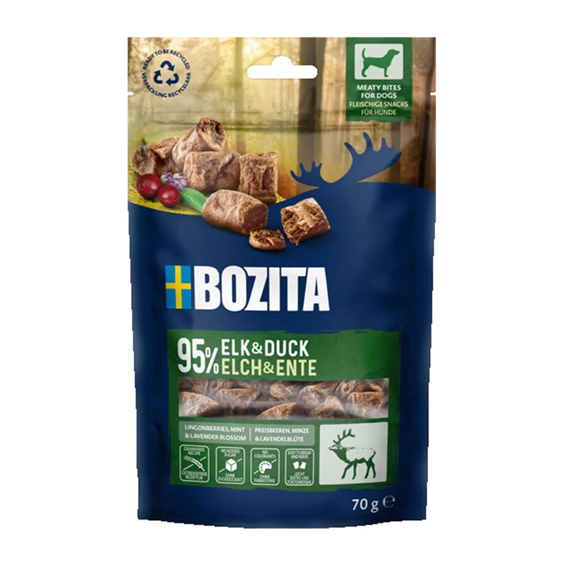 Bozita Snacks Meaty Bites Elk & Duck - 70g