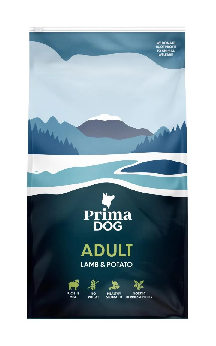 PrimaDog Lamb & Potato Torrfoder med lamm och potatis för hundar 10 kg