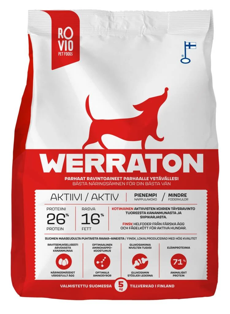 Werraton aktivt helfoder för vuxna hundar 12 kg