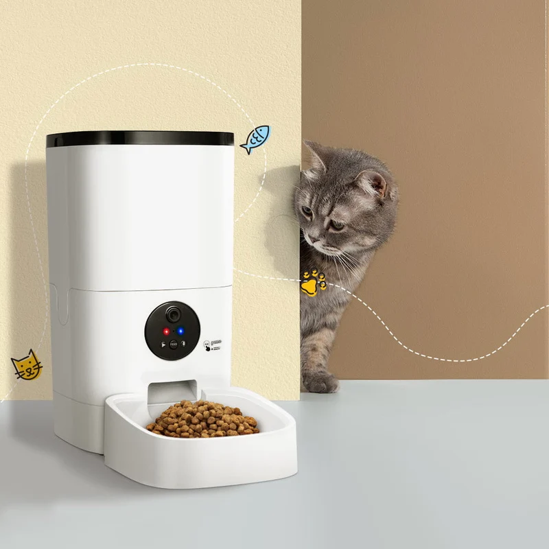 6L Automatic Pet Feeder with Camera | 1080p HD Night Vision, WiFi, 8 Meals/Day | Cats & Dogs