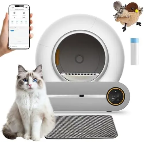 Furever Love Self-Cleaning Cat Litter Box | App Control, 65L+9L, Odour-Free