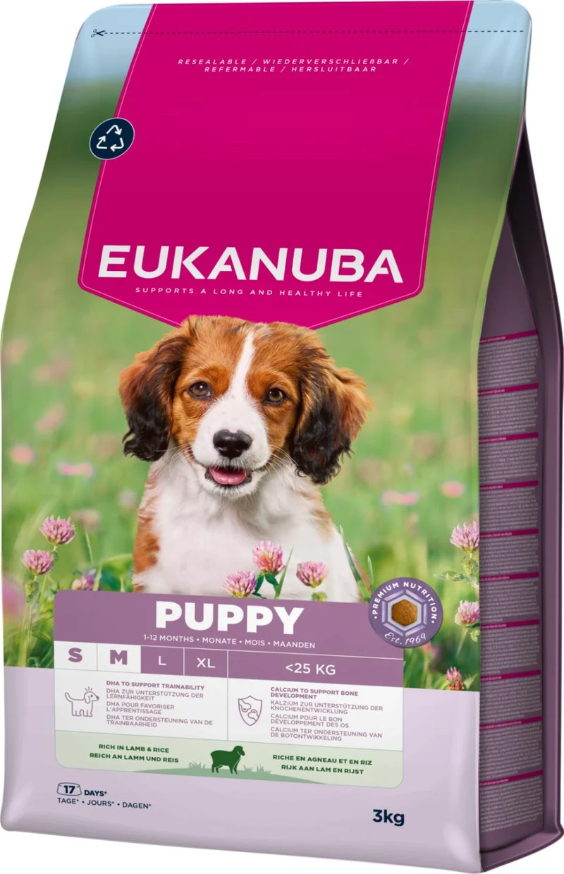 Eukanuba Puppy Small/Medium Lamb & Rice torrfoder för hund