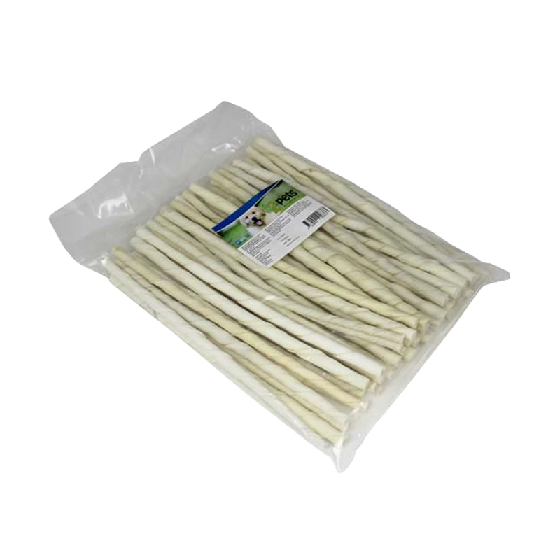 2PETS Tuggpinne Vriden Vit - 24 CM - 50 PACK
