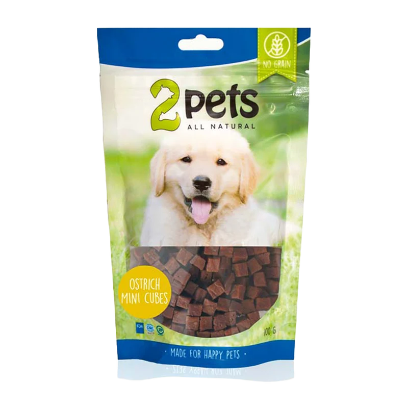 2PETS Dogsnack Ostrich/Struts Minicubes