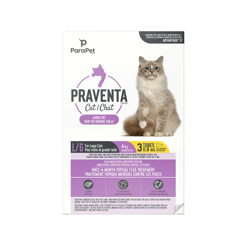 Traitement Parapet Praventa, chats de grande taille, 3 tubes