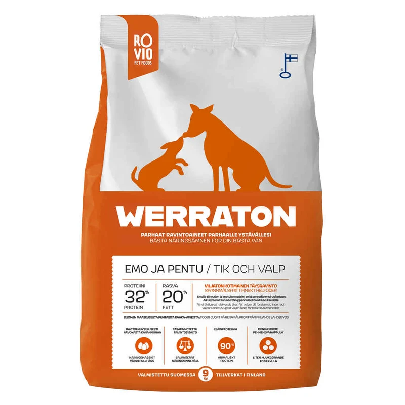 Werraton foder för tikar och valpar 9 kg