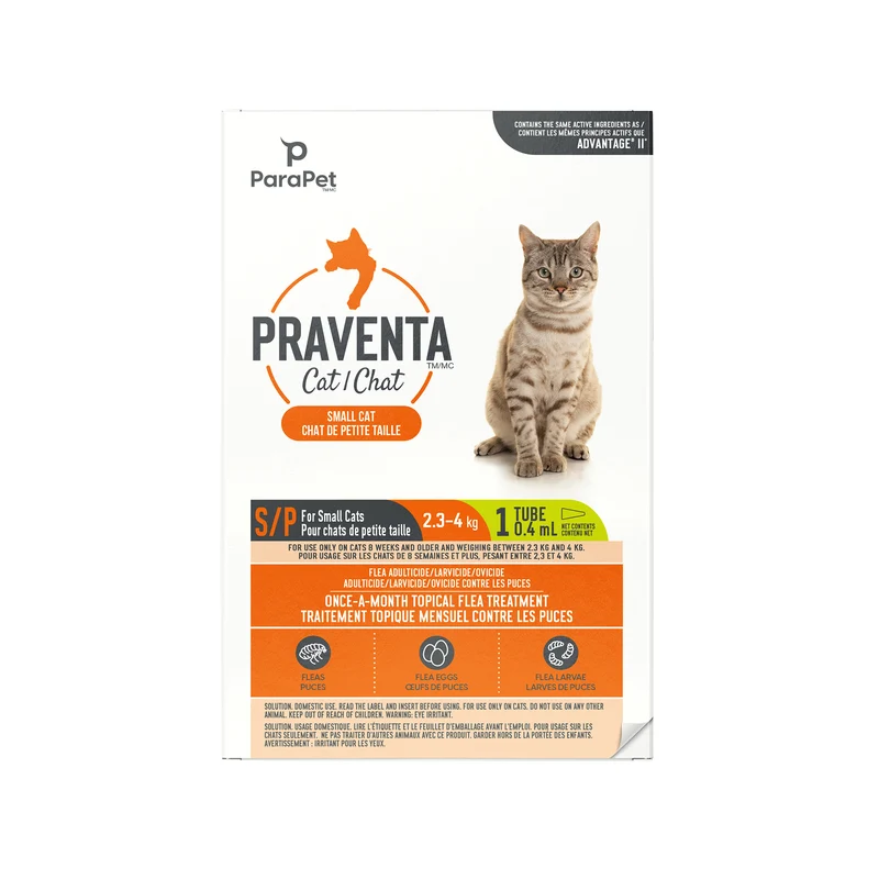 Traitement Parapet Praventa, chats de petite taille, 1 tube