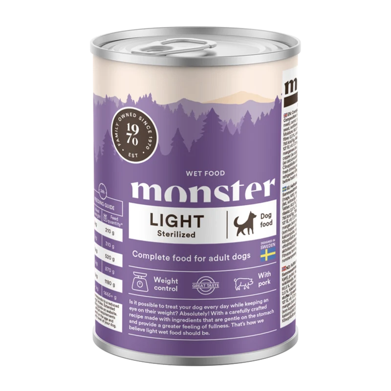 Monster Dog Adult Light/ Sterilized Burk - 400 G