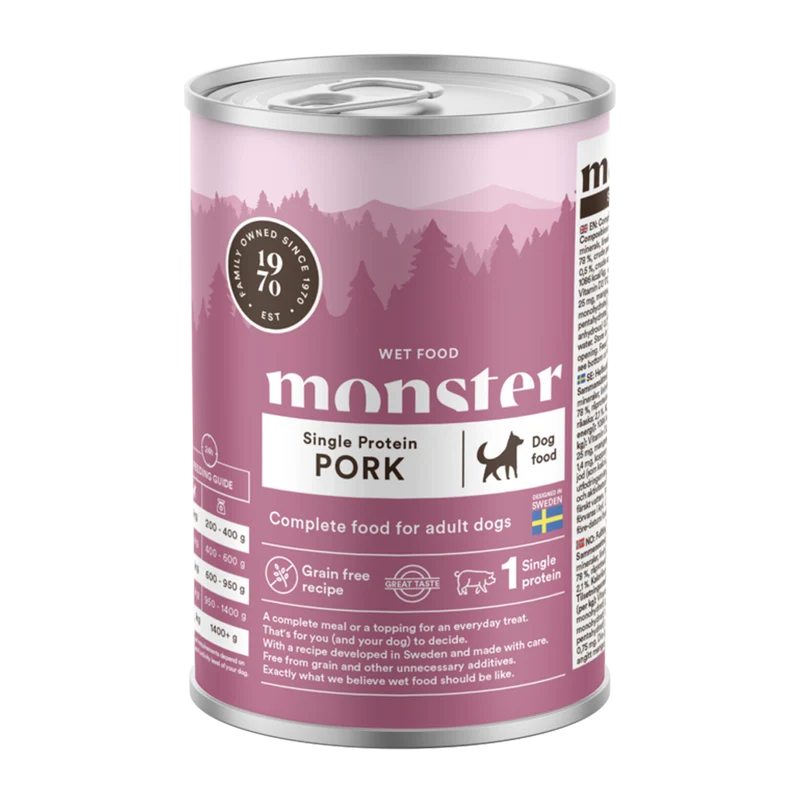 Monster Dog Adult Single Pork Burk - 400 G