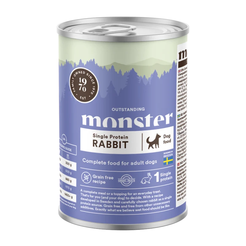 Monster Dog Adult Single Rabbit Burk - 400 G
