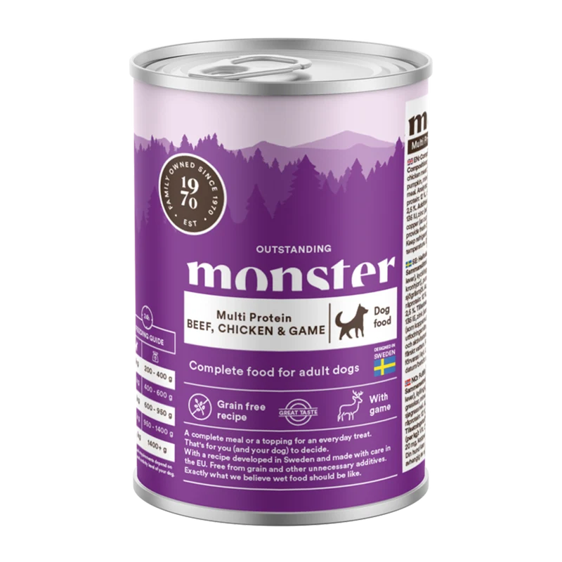 Monster Dog Multi Beef/ Chick/ Game Burk - 400 G