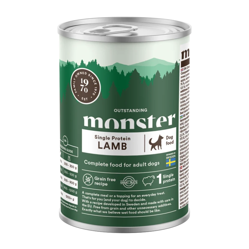 Monster Dog Adult Single Lamb Burk - 400 G